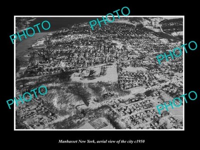 Manhasset New York Aerial View Of The City c1950 Large Historic Old Photo