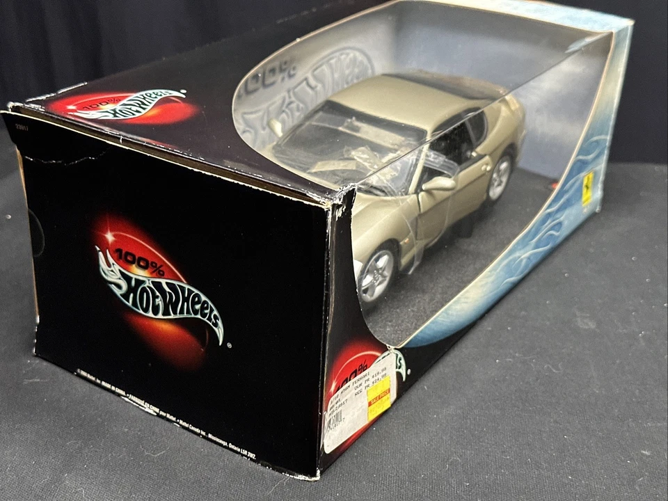 100% Hot Wheels 1/18 Scale Hot Wheels Ferrari 456M  Diecast Golden Sand Color - Image 2 of 4