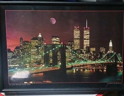 Electric Art Illuminated New York Skyline Print Contemporary Plastic mini-pics