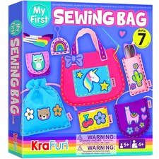 My First Sewing Bag Kit Arts Crafts for Beginner Kids, 6 Easy DIY Sewing mi...
