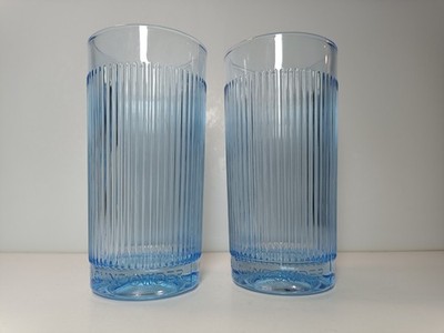 2 Drumshanbo Gunpowder Irish Gin blau geprägt Trinkglas Longdrinkglas 