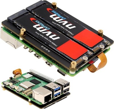 X1005 Dual NVMe SSD Bottom Shield für Raspberry Pi 5 Hailo 8 Unterstützung