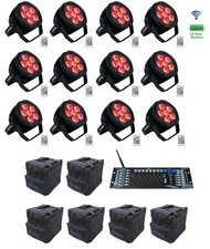 12 Rockville BEST PAR H2O Water Resistant Lights Bags Wireless DMX Controller