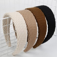 4 PCS Knotted Trendy 1.57 Inch Wide Headbands Non Slip Solid Color Elastic