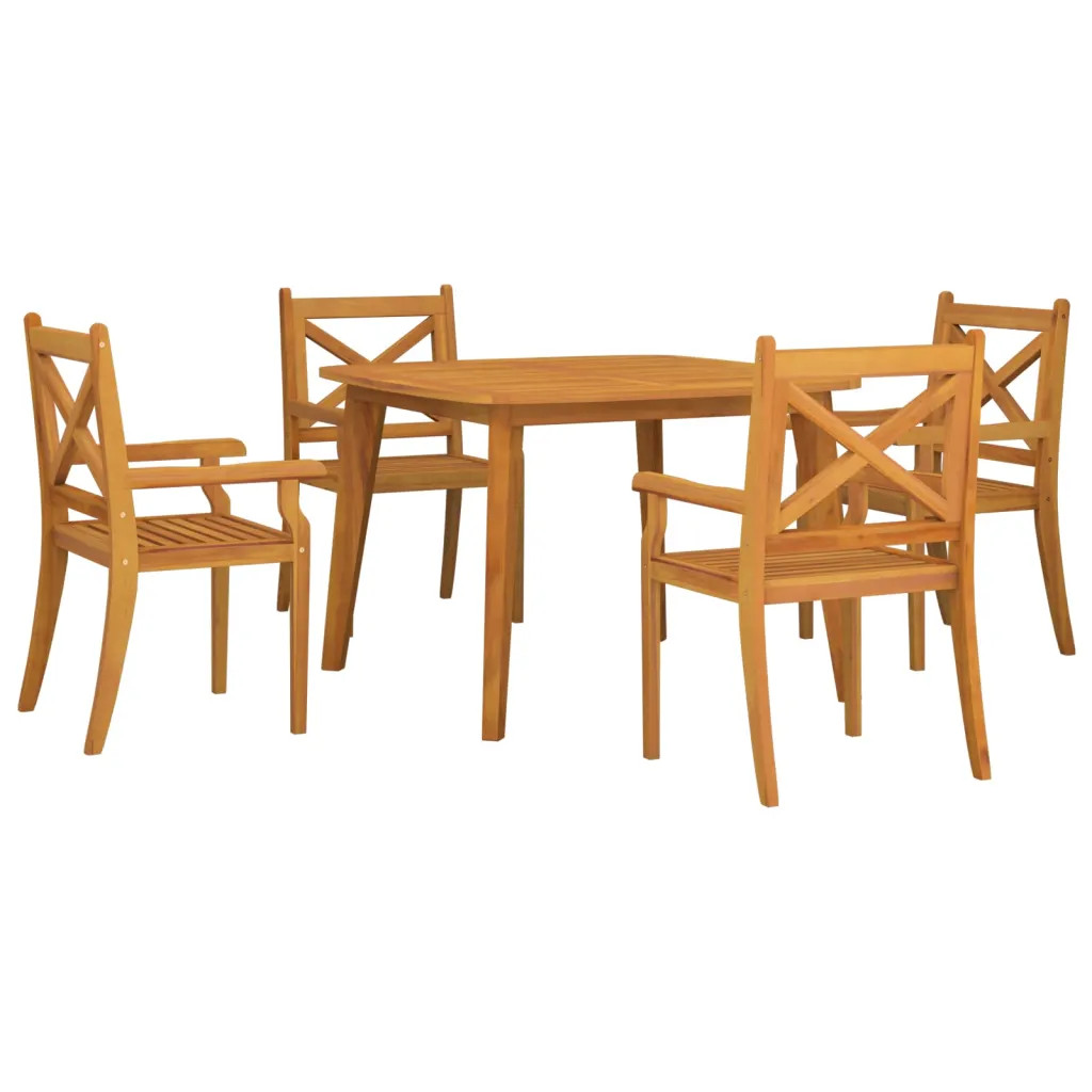 Garden Dining Set Natural wood Solid Acacia wood Medium vidaXL