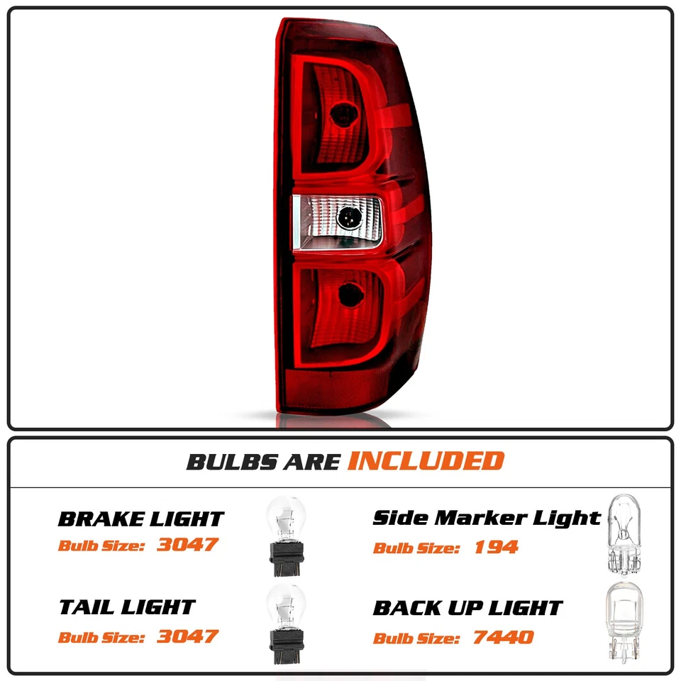 Luz trasera halógena con bombillas lado derecho para Chevy Chevrolet Avalanche 2007-2013 Foto 2 de 4