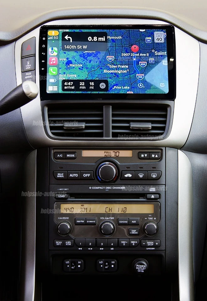 Radio estéreo de coche para Honda Pilot 2006 2007-2008 Android 13 reproductor GPS Carplay Foto 3 de 4
