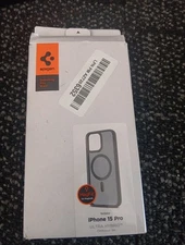 iPhone 15 Pro Case Spigen Ultra Hybrid MagFit Frost Black Open Box Freeship M30