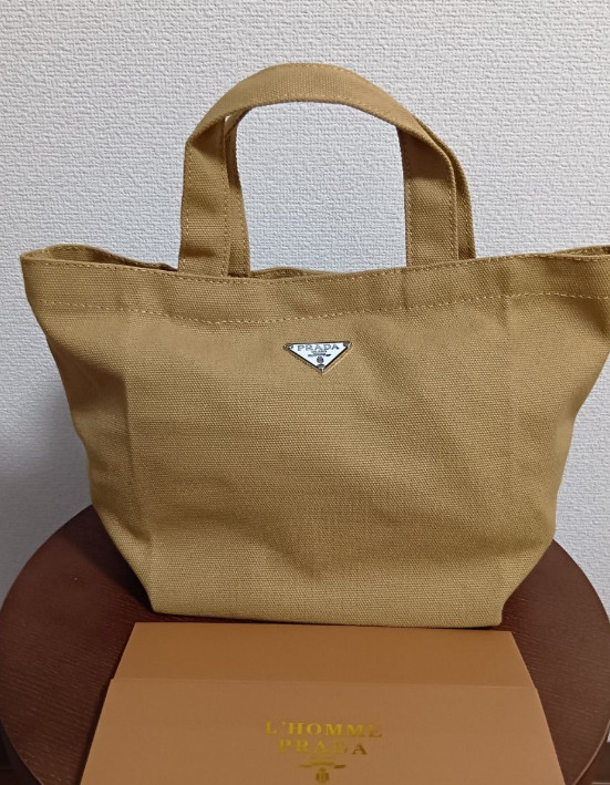 Prada Beauty Mini Canvas Tote Lunch Bag Light Brown GWP NIB New Year Gift