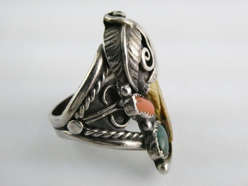 Helen Harrison IHMSS NA Navajo Sterlingsilber Kralle Koralle Türkis Ring Größe 11 - Bild 7 von 18