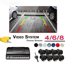 Visible Video Car Parking Sensors 8/6/4 Probes Backlight Front With Rear Alarm
