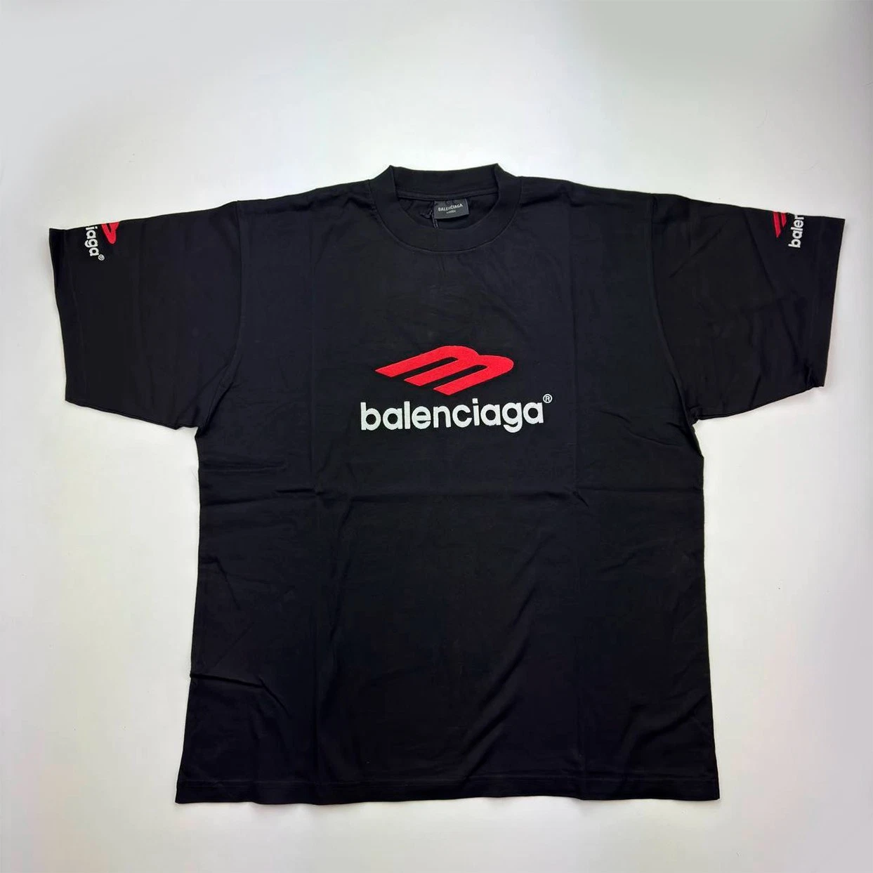 Balenciaga — Balenciaga 3B Sports Icon T-shirt Black Cotton Oversized Size M - Medium