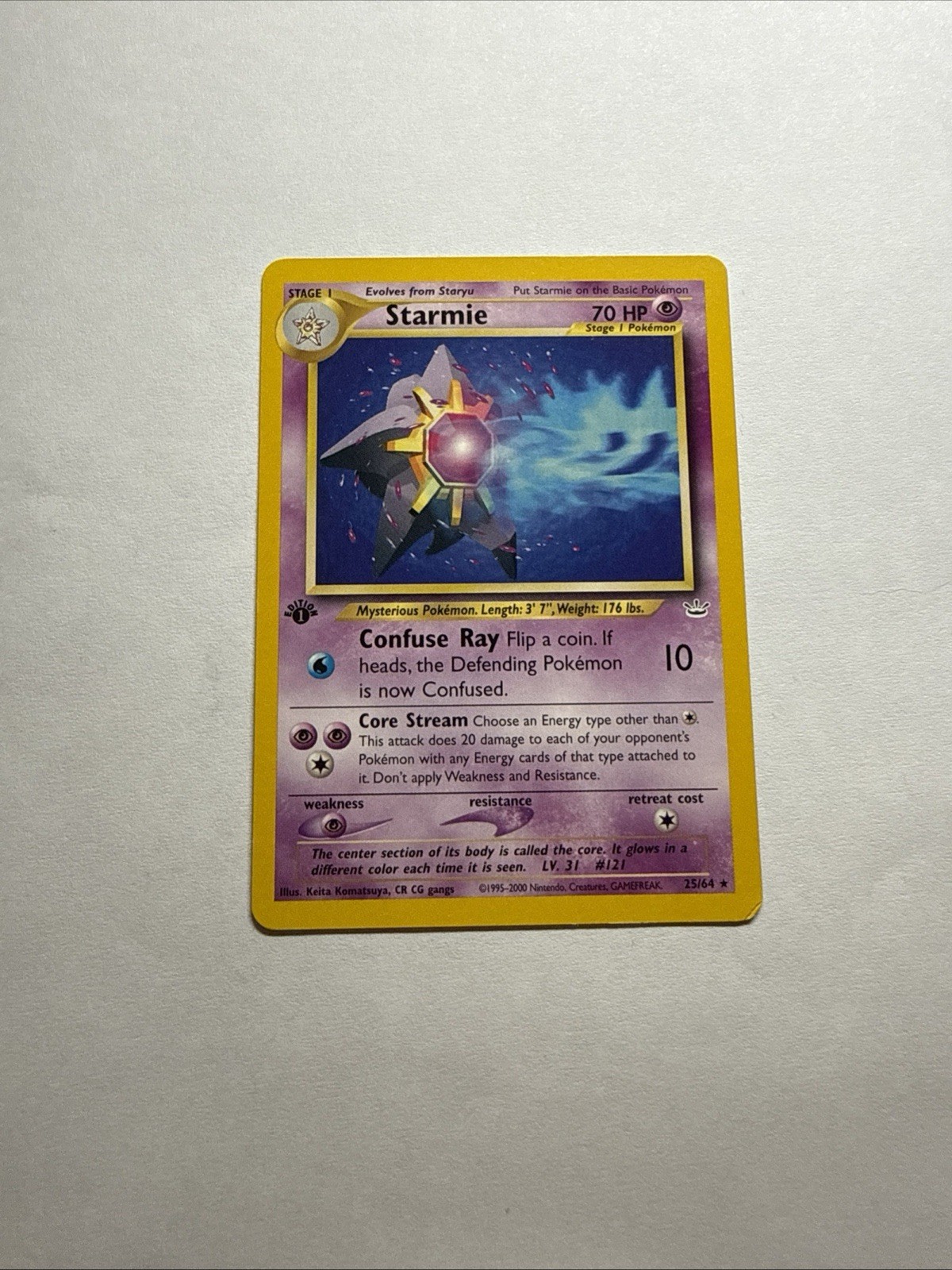 2001 Pokémon Neo Revelation - 1st Edition - Starmie 25/64 - Ungraded