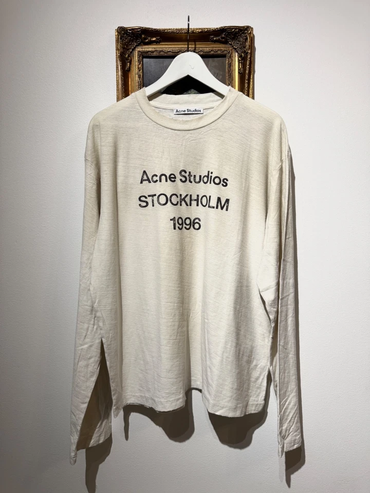 Acne Studios blanco logo manga larga 1996 talla M Foto 2 de 4