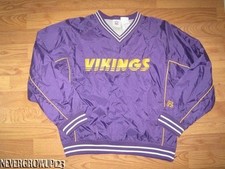 MINNESOTA VIKINGS KIDS YOUTH LARGE 12/14 PURPLE PULLOVER WIND JACKET LINED NWT