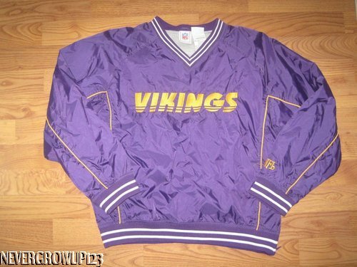 MINNESOTA VIKINGS~KIDS~YOUTH LARGE 12/14 PURPLE PULLOVER WIND JACKET~LINED~NWT - Picture 1 of 1