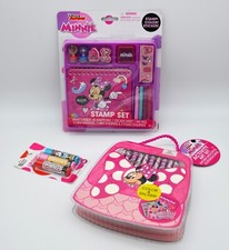 Bundle Lot Disney Junior Minnie Mouse Activity Stamp Sets Lip Smacker Chapsticks