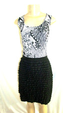 NWT  SUSIE IN THE CITY BLACK & WHITE SHEATH RUFFLED BOTTOM DRESS SIZE MEDIUM