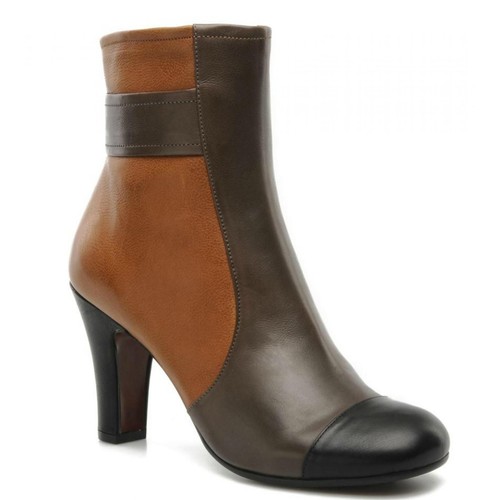 CHIE MIHARA SHOES QUEIJA COLORBLOCK BOOTIES CAMEL LEATHER ANKLE BOOT 38 $540 - Picture 3 of 12