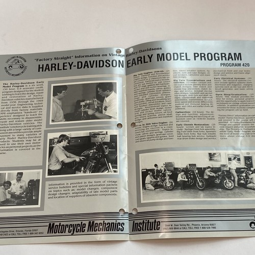 Folleto del curso de entrenamiento de técnicos Harley-Davidson 1995 Clinton Technical Inst - Imagen 7 de 9