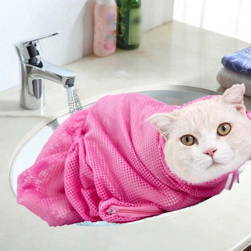 Mesh Cat Grooming Bathing Bag Cat Washing Bath Bag Restraint Cat Grooming Bag US - Picture 7 of 10