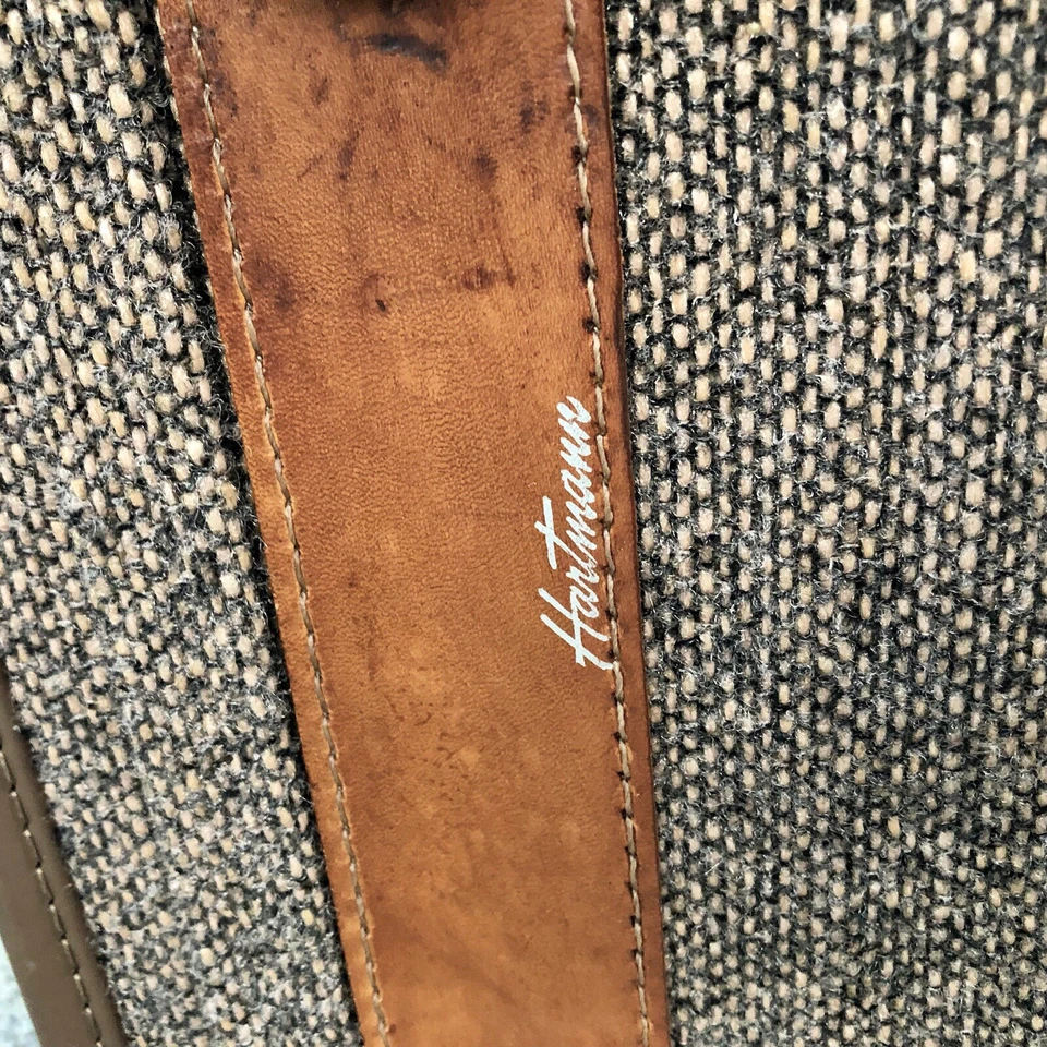 "Maleta de colección Hartmann tweed cuero marrón ribete equipaje 21"" bolsa de mano aseo" Foto 4 de 4