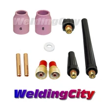WeldingCity® 10-pcs Gas Lens Kit 1/8" TIG Welding Torch 9/20/25 T41 | US Seller