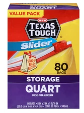 H‑E‑B Texas Tough Slider Quart Storage Bags - 80 Ct-Value Pack