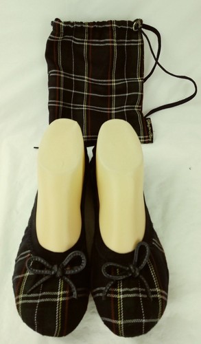 Penny Loves Kenny Womens Shoes Caddie US 7.5 Green Plaid Ballet Flats Bow 228