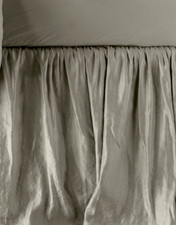 Bella Notte Queen Satin #401 Mineral Blue Gathered Bed Skirt/Dust Ruffle