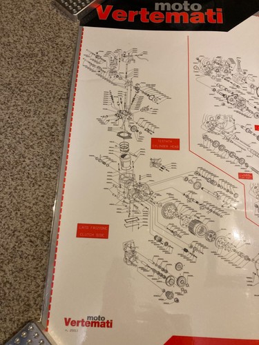 Rare Vertemati Factory Poster Exploded View Engine assembly Brand NEW laminated - Picture 4 of 6