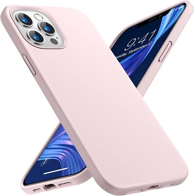 For iPhone 12 Pro Max Case TORRAS Liquid Silicone Small Smooth Grip Sand Pink