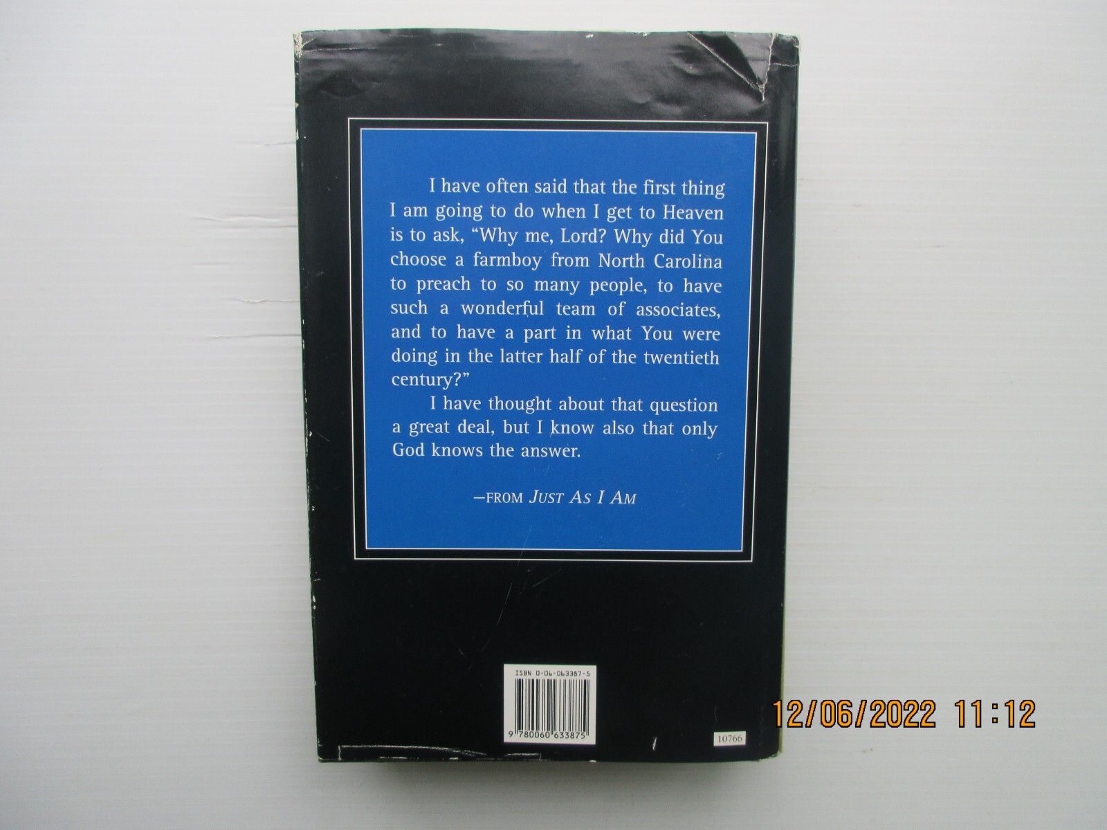 Just As I Am by Billy Graham (1997, Hardcover) 9780060633875 eBay