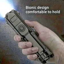 2 X LED 3 Mode Rechargeable  Light ABS Flashlight - Bright Zoomable Waterproof