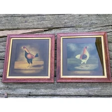 Vintage Framed Poultry Prints  Folk Art Yorkshire Hero Chesire PIle