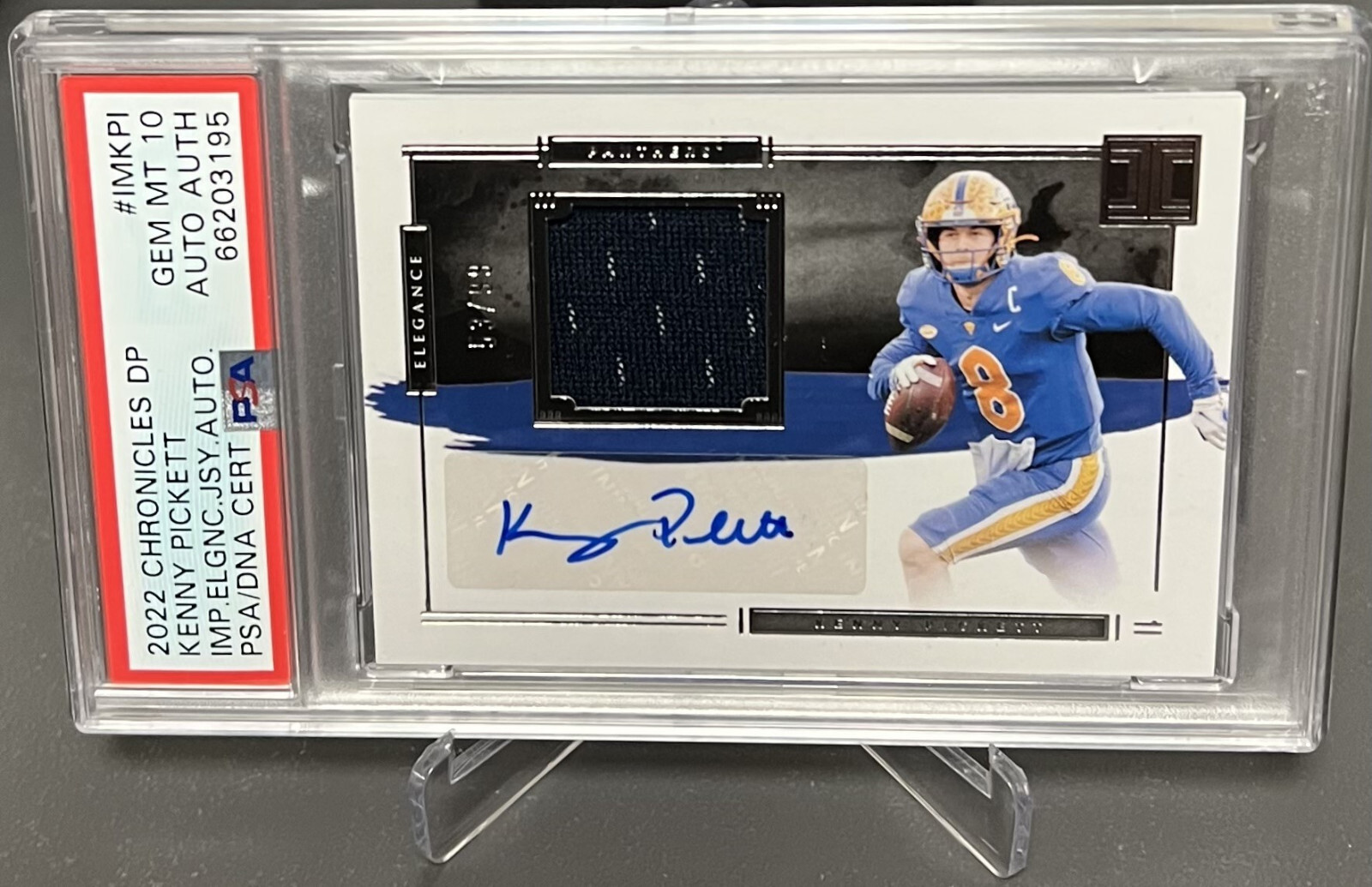 Kenny Pickett Panini Chronicles Draft Picks Impeccable Elegance Jersey Autograph #IMKPI Base