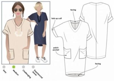 Style Arc Schnittmuster Adeline Kleid Größen 18-30
