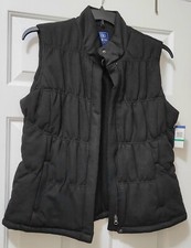 Izod Recycled Wool Full Zip Puffer Vest Black Size: L, New With Tag