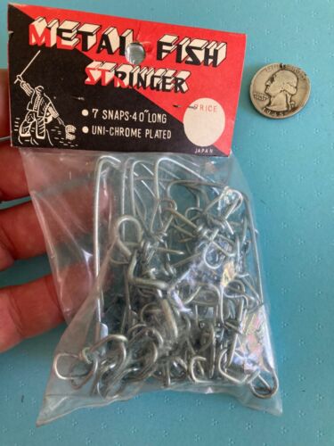 VTG NEW NOS METAL FISH CHAIN STRINGER 7 SNAP 40” FISHING JAPAN VINTAGE CHROMED - Picture 2 of 5