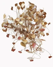 Vintage Twisted Wire Money Tree Of Life Sculpture Gold Tone MCM Art 9" Tall