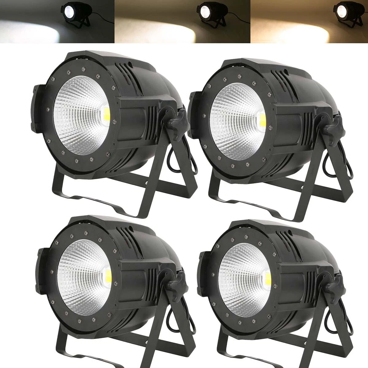 4x 200W COB LED Par Stage Lighting DMX DJ Par Can Cool Warm White Blinder Light