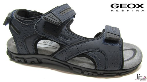 Sandali Geox da Uomo Aperti Con Strappi Regolabili Estivi Comodi Blu in  ecoPelle | eBay