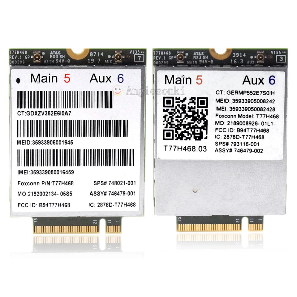 HP LT4211 gobi 4G HSPA+ LTE M.2 WWAN Wifi Card Adapter SPS 793116-001 T77H468 - Image 2 of 4