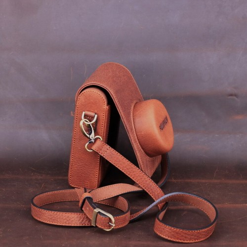 Genuine leather Camera Case Cover Full Body Fit For Fujifilm X-100V Brown Bag - Picture 9 of 10