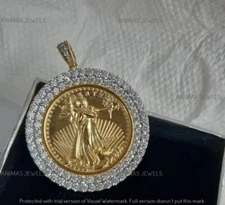 2.50 CT Round Lab-Created Diamond Medallion Pendant 14K Yellow Gold Plated 1.5"