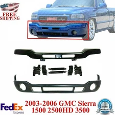 Front Bumper w/ Brackets + Lower Valance Primed For 2003-06 GMC Sierra 1500-3500