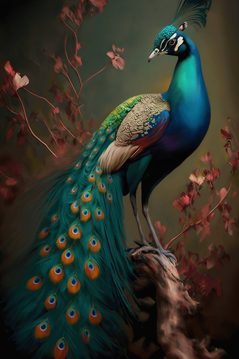 ★Original ART  ‘Peacock’ Peacock Painting Vibrant Watercolor Original Art Couple