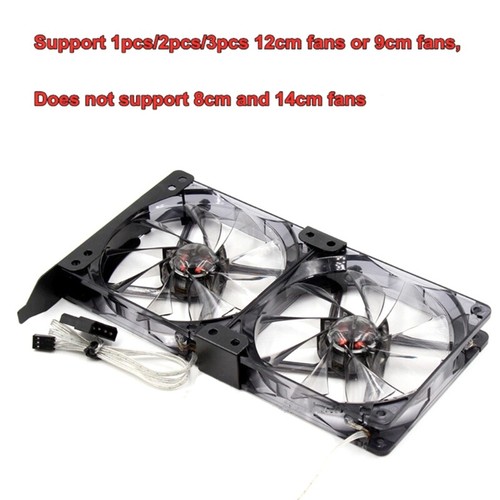 80-90mm 3 Fan Rack Mount PCI Slot Cover Bracket Video Card Cooling - Afbeelding 6 van 8