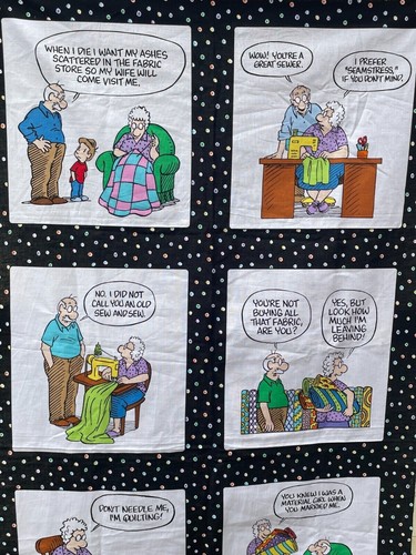 Pickles Cartoon Brian Crane Cotton Quilt Wall Hanging Fabric Panel 23x44 - Picture 3 of 6