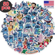50 pcs Stitch Stickers Lilo  Stitch Stickers Water Bottles Vinyl Waterproof